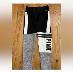 VS PINK YOGA GRAPHIC XS VICTORIA’S SECRET ULTIMATE CROP BONDED LEGGINGS